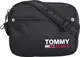 Tommy Jeans Torba preko ramena  crna / bijela / svijetlocrvena