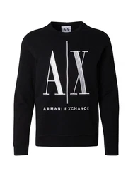 Armani Exchange Herren Icon Sweat Sweatshirt schwarz/weiß