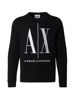 Armani Exchange Herren Icon Sweat Sweatshirt schwarz/weiß