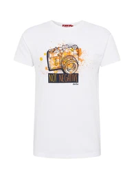 T-Shirt ''''Camera'''' weiß / orange / gelb