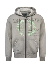 Sweatjack hellgrau / mint / dunkelgrün