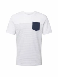 Shirt weiß / dunkelblau / hellgrau