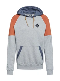 Sweatshirt graumeliert / taubenblau / dunkelorange