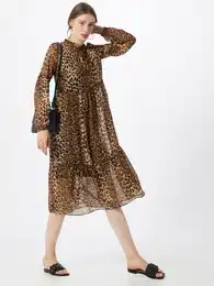 Šaty hnědá / světle hnědá / černá