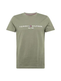 T-Shirt oliv / weiß / rot / dunkelblau