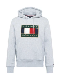 Sweatshirt graumeliert / weiß / rot / dunkelblau / gold