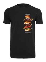 T-Shirt 'A Burger' mischfarben / schwarz