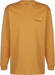 Longsleeve '''' American Script '''' dunkelorange