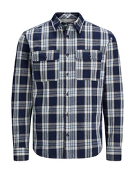 Hemd navy / hellblau / weiß
