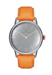 August Berg Uhr Serenity Nordic Granite Leather 32mm grau / orange