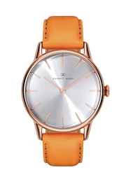 August Berg Uhr ''''Serenity Simply Leather 32mm'''' orange / silber