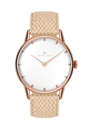 August Berg Uhr ''''Serenity Simply Dot Sand Cream Perlon 32mm'''' sand / rosegold