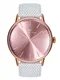 August Berg Uhr ''''Serenity Ash & Orchid White Perlon 40mm'''' rosegold / hellgrau / dunkelpink