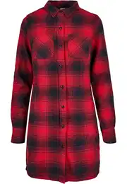 Urban Classics Košilové šaty marine modrá / červená