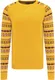 MO Pullover gelb / grau / weinrot