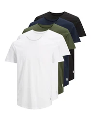 JACK & JONES T-Shirt JJENOA TEE SS CREW NECK navy/dunkelgrn/schwarz/wei