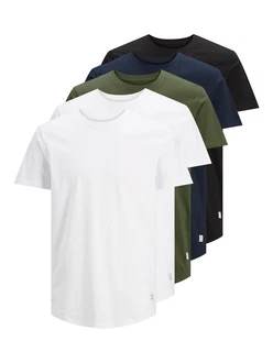 JACK & JONES T-Shirt JJENOA TEE SS CREW NECK navy/dunkelgrn/schwarz/wei