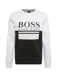 BOSS ATHLEISURE Sweatshirt ''''Salbo 1'''' schwarz / weiß