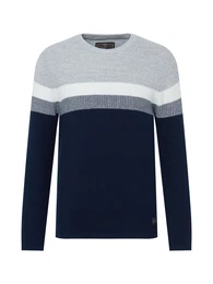 Pullover 'Hansi' dunkelblau / graumeliert / wei