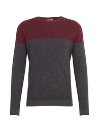 Pullover weinrot / grau