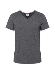 T-Shirt 'Jaspe' schlammfarben / rot / weiß