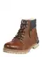 MUSTANG Schnrboots dunkelblau / cognac