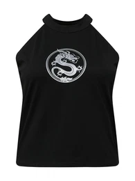 Top 'Dragon' světle šedá / černá