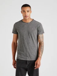 Tommy Jeans T-Shirt 'Jaspe' navy/graumeliert/rot/weiß