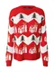 VERO MODA Svetr ''''Christmas''''  červená / bílá / tmavě zelená / světle hnědá