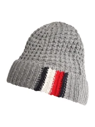 Mütze graumeliert / dunkelblau / melone / weiß