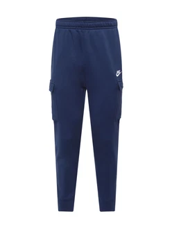 Nike Sportswear Hose CLUB FLEECE Trousers Cargo Bb Sweatpants dunkelblau/weiß