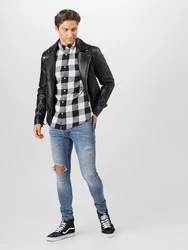 JACK & JONES Hemd 'Gingham' schwarz/wei