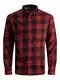 JACK & JONES Hemd 'Gingham' blutrot / schwarz