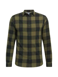 JACK & JONES Hemd 'Gingham' oliv/schwarz