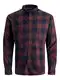 JACK & JONES Hemd dunkelblau / weinrot