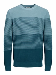 Gestreifter Strickpullover blau