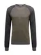 EDC BY ESPRIT Pullover khaki / dunkelgrau / grau