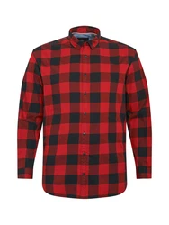 Jack & Jones Plus Hemd JJEGINGHAM rot/schwarz