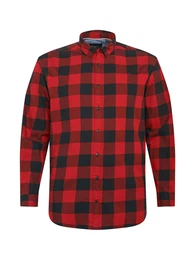 Plus Hemd 'JJEGINGHAM' ' rot / schwarz