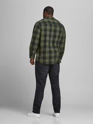 Jack & Jones Plus Hemd JJEGINGHAM grau/dunkelgrn