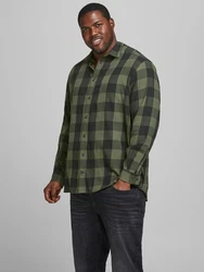 Jack & Jones Plus Hemd JJEGINGHAM grau/dunkelgrn