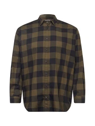 Jack & Jones Plus Hemd JJEGINGHAM grau/dunkelgrn