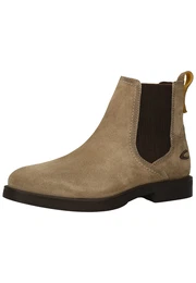 Stiefelette beige / dunkelbraun