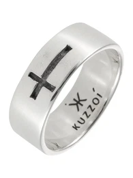 Ring 'Kreuz' schwarz / silber