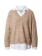 River Island Petite Pullover  světle hnědá / bílá