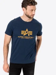 ALPHA INDUSTRIES T-Shirt dunkelblau/senf