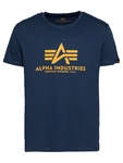 ALPHA INDUSTRIES T-Shirt dunkelblau/senf