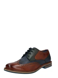 Halbschuh ''''Basileo'''' dunkelblau / cognac / tanne