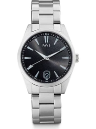 FAVS Uhr silber / schwarz