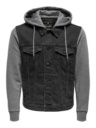 Jacke ''''Coin'''' black denim / graumeliert